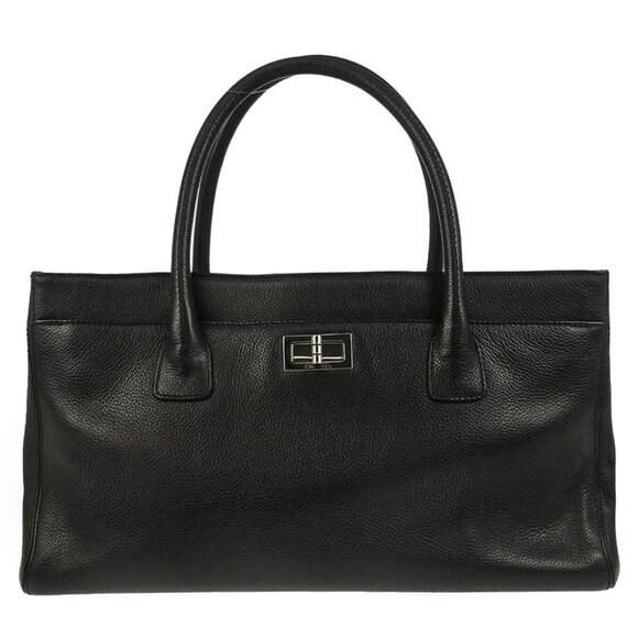 Chanel Black Calfskin Mademoiselle Lock Executive Cerf Tote Bag - Picture 1 of 11